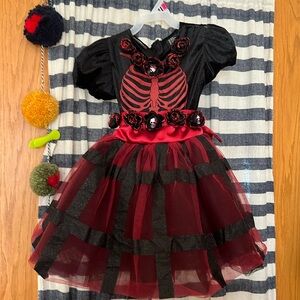 Dia de Los Muertos Mexican sugar skull skeleton fancy dress - 3T